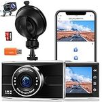 Dash Cam 2.5K Front and Rear Camera 1440P+1080P FHD WiFi Dual Dashcam for Cars Support APP with 32GB SD Card,Metal case,Super Night Vision,WDR,G-sensor,Loop Recording,Park Mode,Support 128GB Max