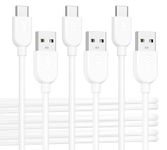 Cable Matters 3-Pack Extreme Flexible Short USB A to USB C Cable 0.9m in White, Support Apple CarPlay, Android Auto, USB to USB C Charging Cable for iPhone 15/15 Pro/15 Plus/15 Pro Max, Galaxy S23