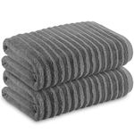 Towelogy Bamboo Bath Towels Large 70x120cm | Ultra Soft Quick Drying Hypo-Allergenic & Anti-Bacterial Hotel Spa Quality Towels OEKO-TEX CERTIFIED (2, Ash)