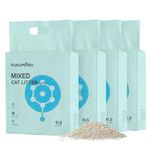 FUKUMARU Tofu Cat Litter Super Ultra Absorbent, Dust Free Cat Litter, Direct to Toilet, Lightweight, Quick Clumping, Low Tracking, Odor Control, White Tea Light Aroma Mixed Cat Litter, 16 L (4 Packs)