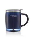 Thermos Translucent Desk Mug, Stainless Steel, Blue, S (Pack of 1), 450 ml