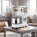 GarveeHome 10.5 Qt Commercial Food Mixer, Touch Screen Dough Mixer Machine with Timer, Security Shield, 650W Dual Rotating Dough Kneading Machine Food-grade Stainless Steel Bowl for Restaurant Bakery