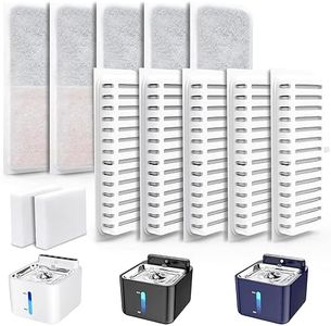 PLOOHT 10pcs Filtro para Fuente de Gato + 2pcs Esponjas, Filtro de Repuesto para Fuente de Gato, para Fuente Gatos con Sensor de Movimiento (Versión Actualizada)