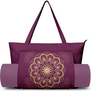 Adalore Yoga Bag for Women, Large Canvas Yoga Mat Tote Bag with Yoga Mat Carrier - Large Mat Pocket Fitness Tote for Pilates, Gym, Travel, Office & Beach