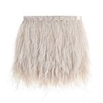 Natural Ostrich Feather Fringe Trim - Feathers Sewing Crafts Decor for Dress Costume 4-6inch Yards Erikord(2 Yards,Beige)