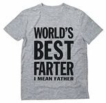 Worlds Greatest Farter, I Mean Father T-Shirt Large Gray