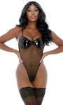 Forplay Women's This and That Contrast Lingerie Set, Black, XL