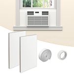 GCGOODS Window Air Conditioner Insulated Foam Panels, All Season Surround Insulation Side Panel with Top Seal Strip for Window AC Unit Indoor, White