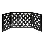 Indoor/Outdoor Solid Wood Starlight Design Freestanding Foldable Adjustable 3-Section Pet Gate