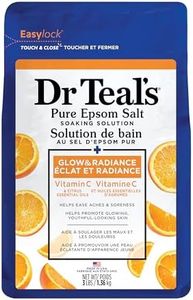 Dr Teal’s Salt Soak with Pure Epsom Salt, Glow & Radiance with Vitamin C & Citrus Essential Oils, 3 lbs (Packaging May Vary)