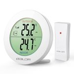 ORIA Indoor Outdoor Thermometer, Wireless Temperature Monitor, Digital LCD Thermometer with Remote Sensor, Outdoor Arrow Trends (°C/°F), Min/Max Value, Tabletop and Wall-mounted Design for Home