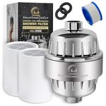 AquaHomeGroup 20 Stage Shower Filter with Vitamin C E for Hard Water - High Output Shower Water Filter to Remove Chlorine and Fluoride - 2 Cartridges Included -Consistent Water Flow Showerhead Filter