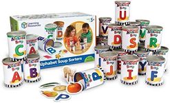 Learning Resources Alphabet Soup Sorters - 208 Pieces, Ages 3+, Early Phonics Manipulatives, ABCs, Alphabet Awareness & Recognition, Alphabet Soup Games