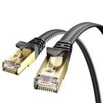 VOIETOLT Cat 8 Ethernet Cable 5M, High-Speed 40Gbps/2000Mhz Flat Braided Internet Cable, Gigabit STP RJ45 Network Cable Compatible for PS4/5, for Modem, PC/Laptop