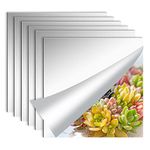 6 Pack Self Adhesive Acrylic Mirror 8 X 8 Inch, Flexible HD Acrylic Tile Mirror Without Frame Wall Mirror DIY Wall Decoration Mirror Panels for Bathroom Living Room Closet Door (6)