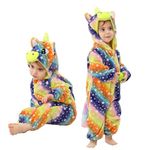 LOLANTA Baby Girls Halloween Costumes, Infant Flannel Romper, Toddlers Fleece Hooded Jumpsuit (Starrysky Unicorn, 24-30M)