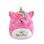 COSORO 20cm Happy Birthday Pink Unicorn Cat Soft Plush Toy,8" Cute Birthday Squishy Cat Birthday Plush Pillow Toy,Stuffed Animal Cat Plushies Toys Gift for Kids Girls Boys Birthday Cuddly Toy