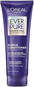 L’Oreal Paris Sulfate Free Brass Toning Purple Conditioner for Blonde, Bleached, Silver, or Brown Highlighted Hair, EverPure, 6.8 Fl Oz (Packaging May Vary)