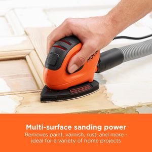 BLACK+DECKER Compact Mouse Sander – Lightweight Detail Finishing Tool