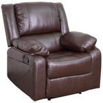 Flash Furniture Harmony Series Brown Leather Recliner,36 L x 37 64 W x 38 H