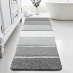 COSY HOMEER Bathroom Rugs 59x20,Ultra Soft Absorbent Bath Mat,Grey