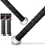 Alien Pros Bat Grip Tape for Baseball (2 Grips) – 1.1 mm Precut and Pro Feel Bat Tape – Replacement for Old Baseball bat Grip – Wrap Your Bat for an Epic Home Run (2 Grips, Black)