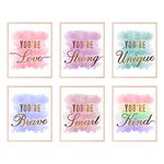 HOMANGA Girls Room Decor Posters, Kids Room Wall Art, Girls Room Wall Decor, Posters for Teen Girls Room, Girls Wall Decor Prints for Bedroom, Nursery Room, Playroom (Set of 6, 20x25 CM, Unframed)