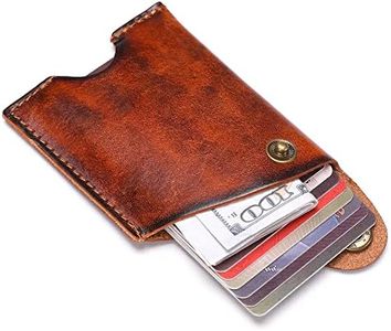 ROLARC Credit Card Holder Men's and Women's Card Case Front Pocket Minimalist Handmade Full Grain Leather Wallet