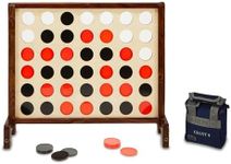 Giant Four In A Row Game | Garden Game featuring an 80cm x 70cm English Ash Face & Mango Wood Legs & Bar Guard | Link 4 in A Row To Win - great for parties, weddings, events and BBQ's