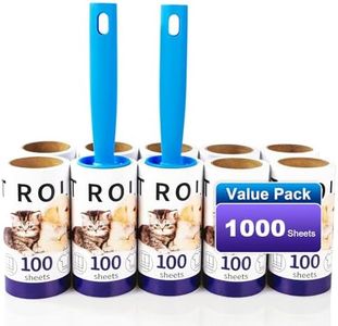 Rodillo quitapelusas Value Pack 1000 Hojas, Extra pegajosas Quita pelos Mascota (10 Rollos con 2 Rodillos)