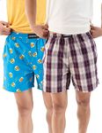 DAMENSCH Men's Regular Fit Cotton Breeze Ultra-Light Printed Pack of 2 Boxer Shorts