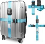 Travel Inspira Luggage Straps for Suitcases - Luggage Straps TSA Approved, Nylon Suitcase Travel Belt‎ Buckle Included Tags identifier (Blue)