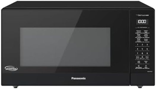 Panasonic NN-SN75LB cu.ft Cyclonic Inverter Countertop Microwave Oven 1250Watt Power with Genius Sensor Cooking, 1.6 cft, Black
