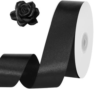 120 Yards Black Ribbon 1-1/2 Inch Black Satin Ribbon Fabric Silk Ribbon for Gift Wrapping Bouquet Bow Making Party Christmas Decorations