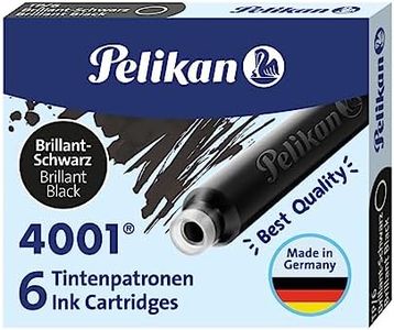 Pelikan 4001 TP/6 Ink Cartridges for Fountain Pens, Brilliant Black, 0.8ml, 6 Pack (301218)