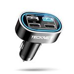 TECKNET USB Car Charger 54W 4-Port Car Phone Charger Adapter QC 3.0 Port Cigarette Lighter Charger Fast Charging Adapter Compatible with iPhone 15 Pro Max/15 Plus/15/14/13 Galaxy S23/22 Google Pixel