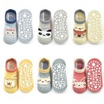 Tphon Non Slip Baby Toddler Socks Infant Girls Cute Socks Anti Skid Ankle Baby Socks 6 Pairs for Newborn Boy for 1-3 Years