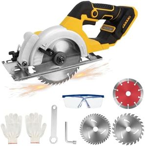 Cordless Circular Saw for Dewalt 20V Max Battery, 5.5" Brushless Circular S-aw 0-45° Cutting Angle, 2 Saw Blades(140mm), Cutting Depth and Angle: 48mm(90°)-33mm (45°), for Wood Cutting(No Battery)