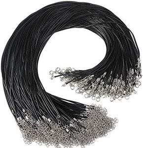 (120) - 120pcs Black Necklace Cord with Clasp 1.5mm Bulk Necklace String for Bracelet Necklaces Pendants Jewellery Making Accessories(20 Inches)