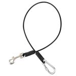 Pawaboo Pet Car Safety Seat Belt Lead Leash, Coated Steel Rope Chew-Proof Vehicle Seatbelts Clip Strap, 360 Degree Rotation Hook Heavy Duty Carabiner Steel Cable Dog Headrest Restraint, 26 Inch, Black