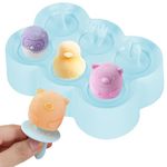 Attimal Mini Popsicle Molds Homemade Silicone Popsicle Maker Reusable DIY Ice Cream Popsicle Molds for Kids (Blue)