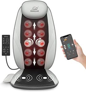 Snailax Shiatsu Back Massager with Heat, Massage Chair Pad,APP Control, Kneading Massage pad for Home Office Seat use,Gifts (White)