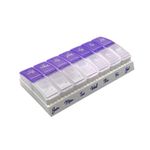 Ezy Dose Weekly (7-Day) Pill Case, Medicine Planner, Vitamin Organizer, 2 Times a Day AM/PM, Small Pop-Out Compartments, Arthritis Friendly, Easy to Use, Pearlescent and Lavender Lids, BPA Free