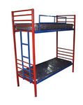 S. K. MODERN ART Metal Bunk Bed with Mattress (Red & Blue, 2.5 x 6)