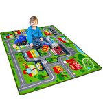 Mfmiudole Kids Play Rug for Playroom, Extra Large Kids Car Mat Town City Road Map Play Mat, Kids Carpet Educational Learning Carpet Area Rug for Boys Kids Baby Bedroom Playroom