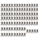 100 Sets Shoe Boot Lace Hooks, Shoe Boot Buckle Shoelace Hook D‑Ring Eyelet Buckle Brass Shoe Boot Lace Hooks Fitting with Rivets