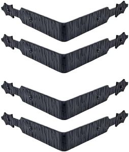 Borderland Rustic Hardware 4 Pack 6 inch Black Metal Corner Protector - Furniture Corner Hardware - Decorative Metal Trim - The Sinaloa Series