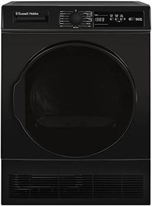 Russell Hobbs Freestanding Condenser Dryer Electric Tumble Dryer 15 Programmes 8kg Capacity 3 Heat Settings LED Display DelayStart Anti-Crease Child Lock Black Clothes Dryer RH8CTD111B