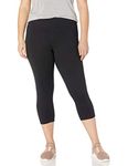 Just My Size Women's Plus Size Active Stretch Capri, Black, 3X