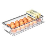 OXO Good Grips Fridge Egg Holder with Removable Tray and Lid, Clear